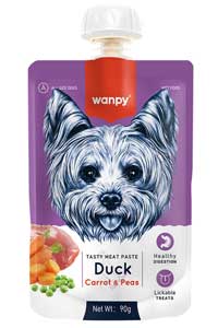 WANPY - Wanpy Ördekli ve Havuçlu Taze Ezme Köpek Ödül Maması 90gr WANPY - Wanpy Ördekli ve Havuçlu Taze Ezme Köpek Ödül Maması 90gr