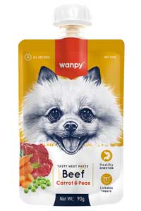WANPY - Wanpy Sığır Etli ve Havuçlu Taze Ezme Köpek Ödül Maması 90gr WANPY - Wanpy Sığır Etli ve Havuçlu Taze Ezme Köpek Ödül Maması 90gr