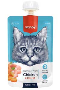 WANPY - Wanpy Tavuklu ve Havuçlu Taze Ezme Kedi Ödül Maması 90gr WANPY - Wanpy Tavuklu ve Havuçlu Taze Ezme Kedi Ödül Maması 90gr