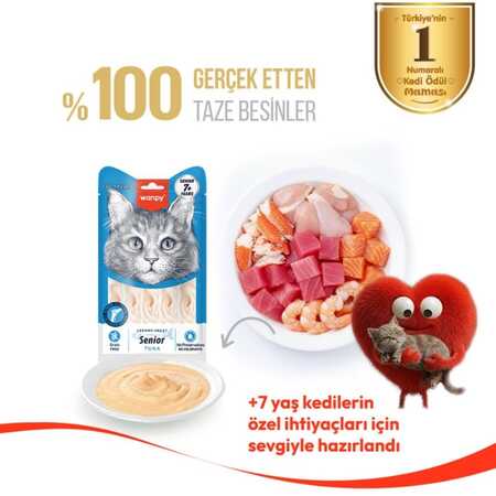 Wanpy Ton Balıklı 7+ Yaş Kedi Krema Ödülü 5×14gr - Thumbnail