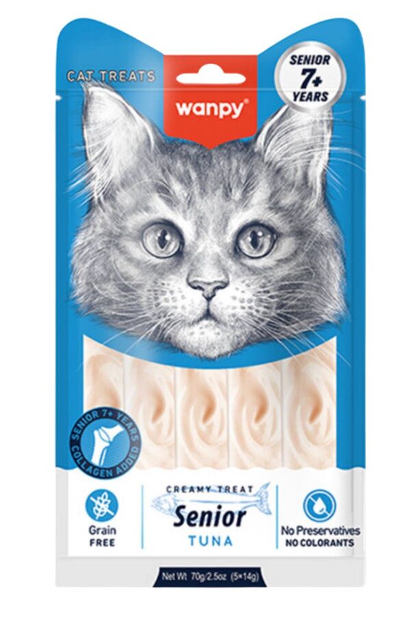 Wanpy Ton Balıklı 7+ Yaş Kedi Krema Ödülü 5×14gr