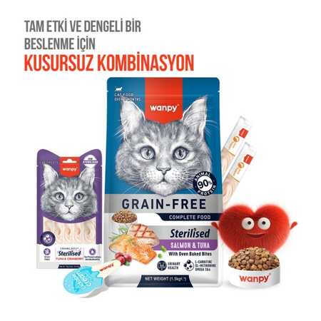 Wanpy Ton Balıklı ve Kızılcıklı Kısırlaştırılmış Kedi Krema Ödülü 5×14gr - Thumbnail