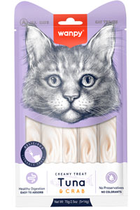 WANPY - Wanpy Ton Balıklı ve Yengeçli Sıvı Kedi Ödül Maması 5x14gr WANPY - Wanpy Ton Balıklı ve Yengeçli Sıvı Kedi Ödül Maması 5x14gr
