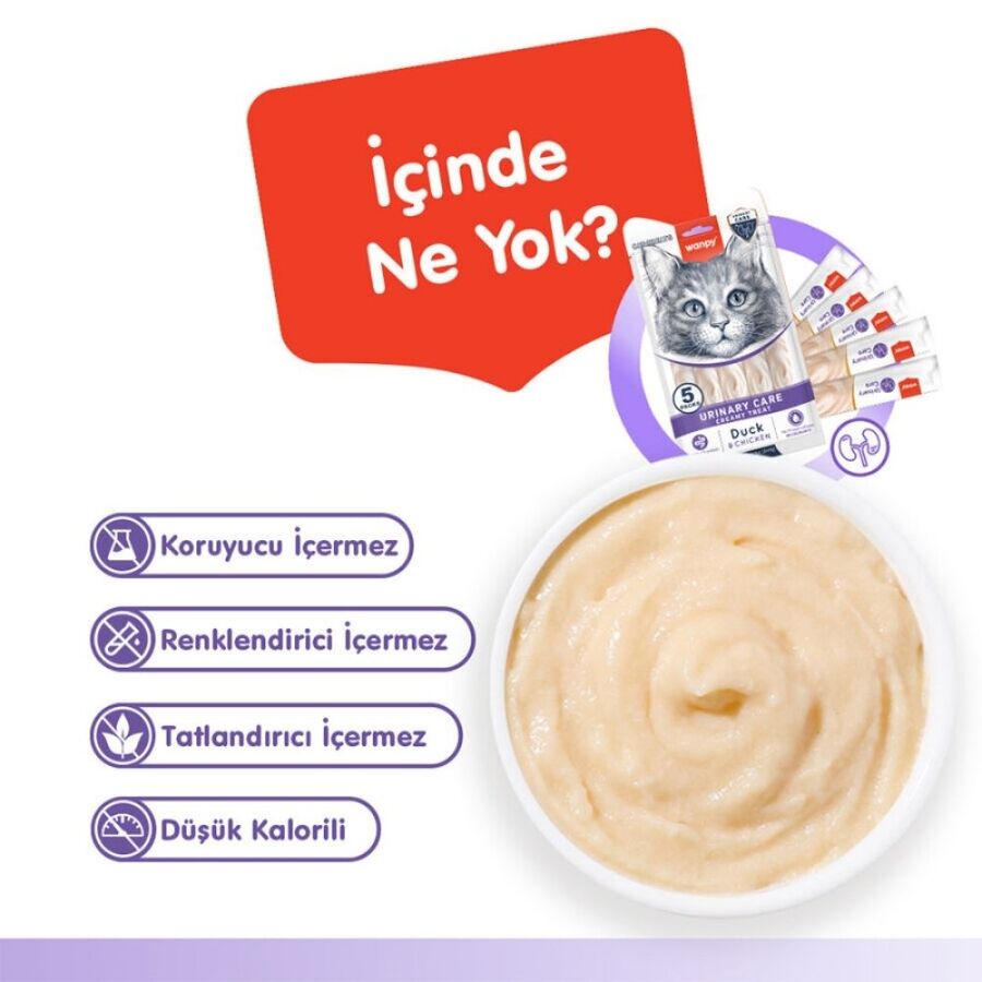 Wanpy Urinary Care Ördekli ve Tavuklu Krema Kedi Ödülü 5x14 Gr