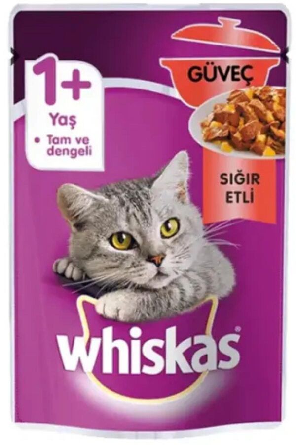 Whiskas Pouch Güveç Sığır Etli Yetişkin Kedi Konservesi 85gr