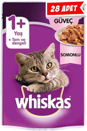 WHISKAS - Whiskas Pouch Güveç Somonlu Jöleli Yetişkin Kedi Konservesi 28X85gr 28li