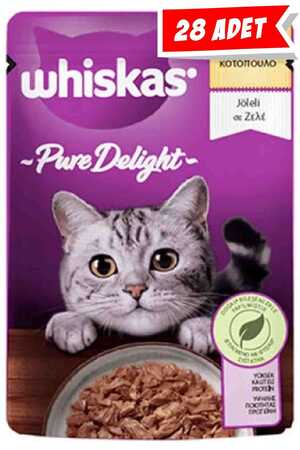 WHISKAS - Whiskas Pouch Pure Delight Tavuklu Yetişkin Kedi Konservesi 28x85gr 28li
