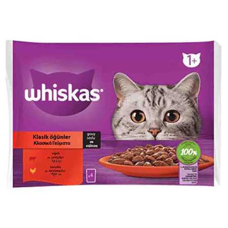 WHISKAS - Whiskas Pouch Sığırlı ve Tavuklu Yetişkin Kedi Konservesi 85gr(4lü)