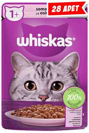 WHISKAS - Whiskas Pouch Somon Balıklı Yetişkin Kedi Konservesi28x85gr 28li