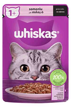 WHISKAS - Whiskas Pouch Somon Balıklı Yetişkin Kedi Konservesi 85gr