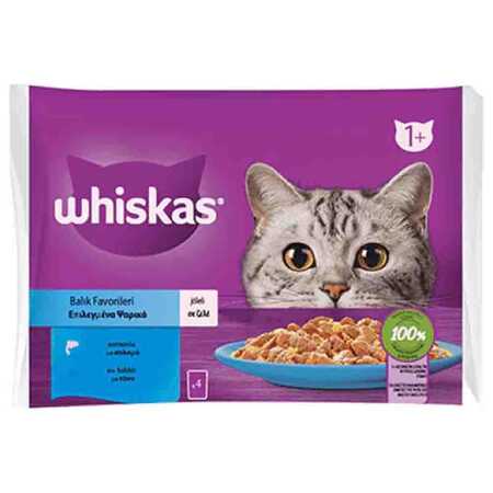 WHISKAS - Whiskas Pouch Somonlu ve Ton Balıklı Yetişkin Kedi Konservesi 85gr (4lü)