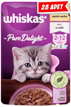 WHISKAS - Whiskas Pure Delight Tavuklu Yavru Kedi Konservesi 28x85gr 28li
