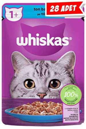 WHISKAS - Whiskas Ton Balıklı Jöleli Yetişkin Kedi Konservesi 28x85gr 28li