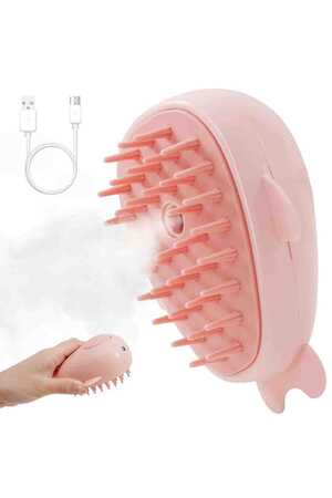 ZAMPA - Zampa Pembe Balık Tasarımlı Buharlı Kedi Tarağı 7x10cm