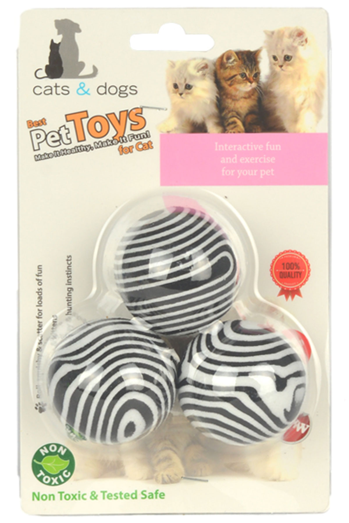 Flip Kedi Oyun Topu Siyah Beyaz 3lü Flip Kedi Oyun Topu Siyah Beyaz 3lü