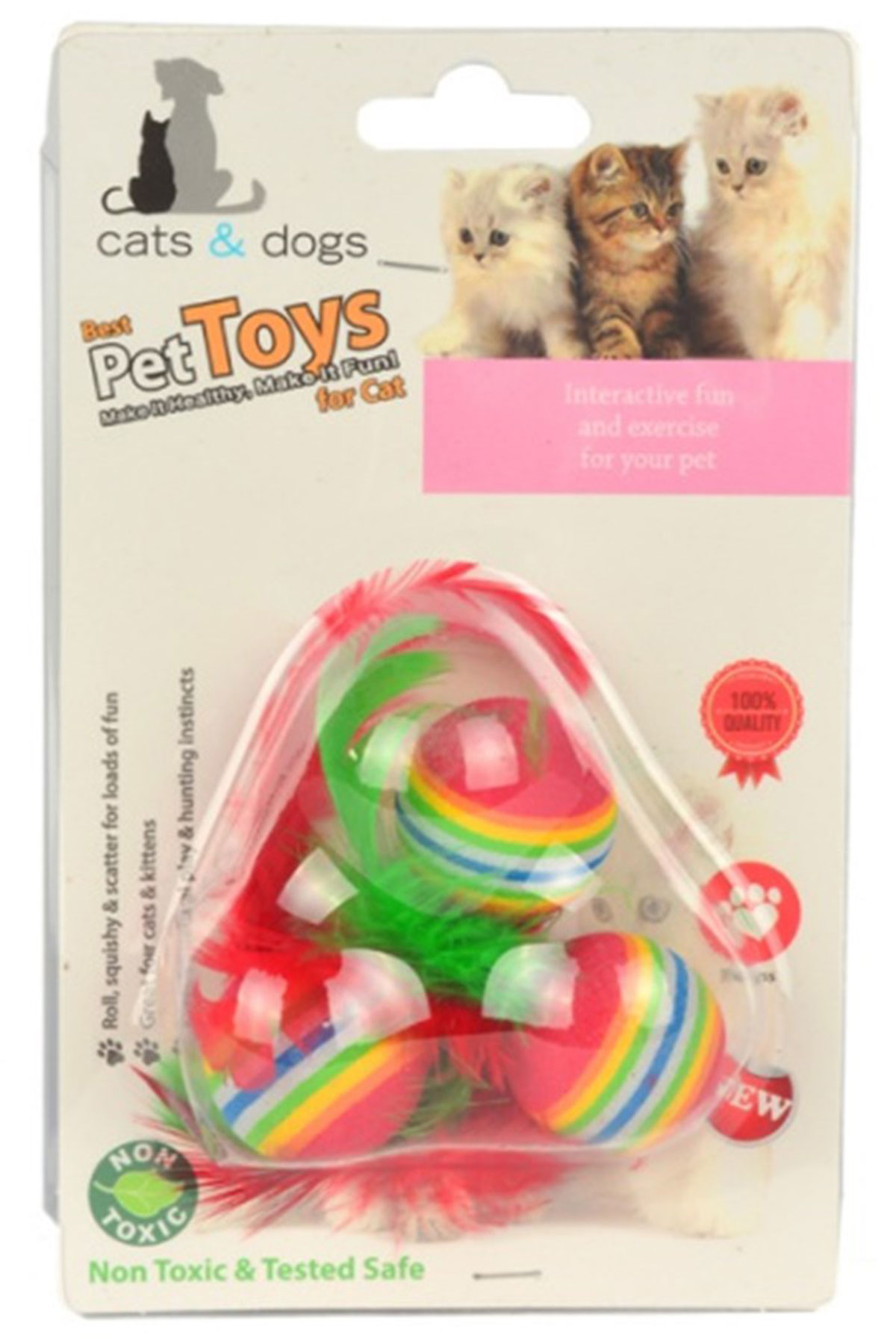 Flip Kedi Oyun Topu Gökkuşağı 3lü Flip Kedi Oyun Topu Gökkuşağı 3lü